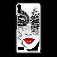 Coque Huawei Ascend P6 Visage glamour en dessin 500
