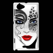 Coque Sony Xperia L Visage glamour en dessin 500