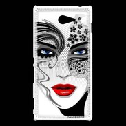 Coque Sony Xperia M2 Visage glamour en dessin 500