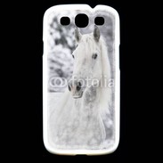 Coque Samsung Galaxy S3 Portait de Cheval dans la neige 500