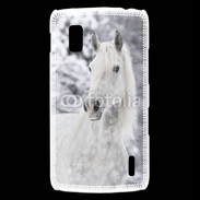Coque LG Nexus 4 Portait de Cheval dans la neige 500
