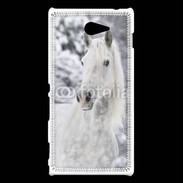 Coque Sony Xperia M2 Portait de Cheval dans la neige 500