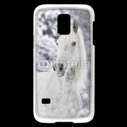 Coque Samsung Galaxy S5 Mini Portait de Cheval dans la neige 500