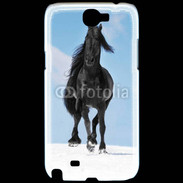 Coque Samsung Galaxy Note 2 Cheval Friesian noir 100