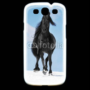 Coque Samsung Galaxy S3 Cheval Friesian noir 100