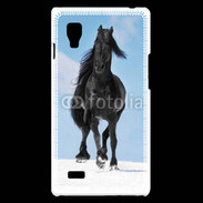 Coque LG Optimus L9 Cheval Friesian noir 100