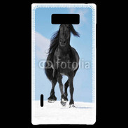 Coque LG Optimus L7 Cheval Friesian noir 100