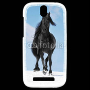 Coque HTC One SV Cheval Friesian noir 100