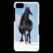 Coque Blackberry Z10 Cheval Friesian noir 100