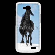 Coque LG L90 Cheval Friesian noir 100