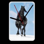 Grande pendule murale Cheval Friesian noir 100
