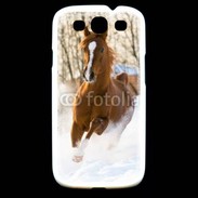 Coque Samsung Galaxy S3 Cheval arabe dans la neige 100