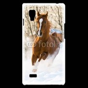 Coque LG Optimus L9 Cheval arabe dans la neige 100