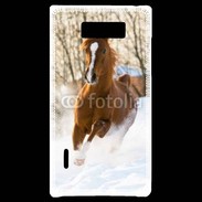 Coque LG Optimus L7 Cheval arabe dans la neige 100