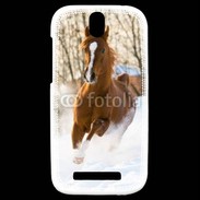 Coque HTC One SV Cheval arabe dans la neige 100