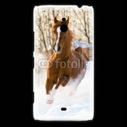 Coque Nokia Lumia 1320 Cheval arabe dans la neige 100