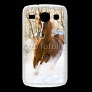 Coque Samsung Galaxy Core Cheval arabe dans la neige 100