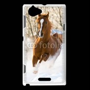 Coque Sony Xperia L Cheval arabe dans la neige 100