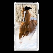 Coque Sony Xperia M2 Cheval arabe dans la neige 100