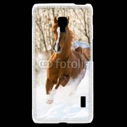 Coque LG F6 Cheval arabe dans la neige 100