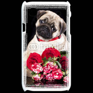 Coque Samsung Galaxy S Chiot et fleurs rouges