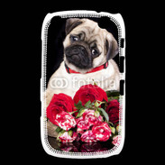 Coque Blackberry Curve 9320 Chiot et fleurs rouges