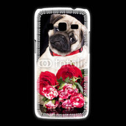 Coque Samsung Galaxy Express2 Chiot et fleurs rouges