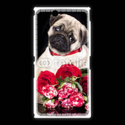 Coque Sony Xpéria Z Ultra Chiot et fleurs rouges