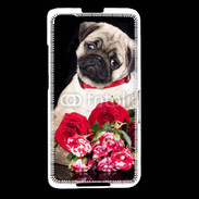 Coque Blackberry Z30 Chiot et fleurs rouges