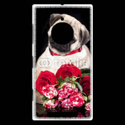 Coque Nokia Lumia 830 Chiot et fleurs rouges
