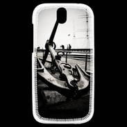 Coque HTC One SV Ancre en noir et blanc