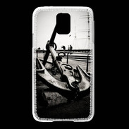 Coque Samsung Galaxy S5 Ancre en noir et blanc