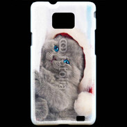 Coque Samsung Galaxy S2 Petit chaton de noël 600