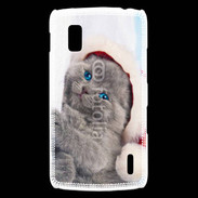 Coque LG Nexus 4 Petit chaton de noël 600