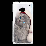 Coque HTC One Petit chaton de noël 600