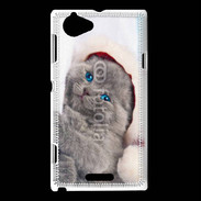 Coque Sony Xperia L Petit chaton de noël 600