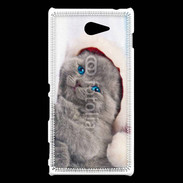 Coque Sony Xperia M2 Petit chaton de noël 600