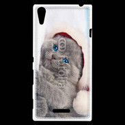 Coque Sony Xperia T3 Petit chaton de noël 600