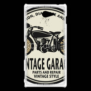 Coque Sony Xperia M2 Moto vintage Garage