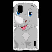 Coque LG Optimus G Rhinocéros Cartoon 500