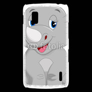 Coque LG Nexus 4 Rhinocéros Cartoon 500