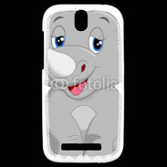 Coque HTC One SV Rhinocéros Cartoon 500