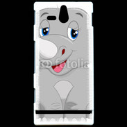 Coque Sony Xperia U Rhinocéros Cartoon 500