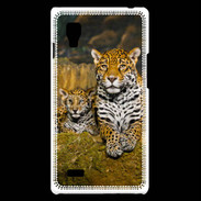 Coque LG Optimus L9 Portrait de Léopard avec petit