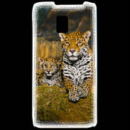 Coque LG P990 Portrait de Léopard avec petit
