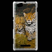Coque Sony Xperia M Portrait de Léopard avec petit