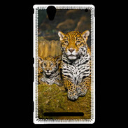 Coque Sony Xperia T2 Ultra Portrait de Léopard avec petit