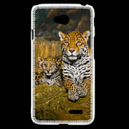 Coque LG L70 Portrait de Léopard avec petit