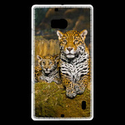 Coque Nokia Lumia 930 Portrait de Léopard avec petit