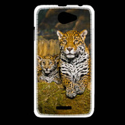 Coque HTC Desire 516 Portrait de Léopard avec petit